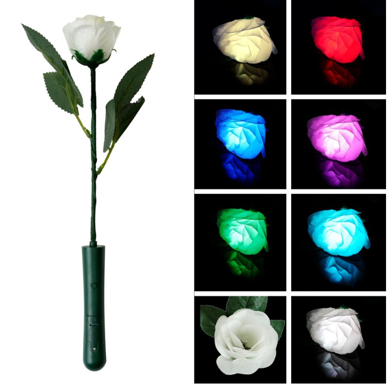 發(fā)光玫瑰LED閃光仿真手柄玫瑰花七夕情人節(jié)創(chuàng)意禮物
